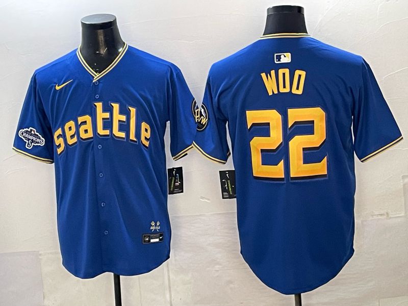 Men 2026 Seattle Mariners #22 Woo Blue City Edition Nike MLB Jersey 05